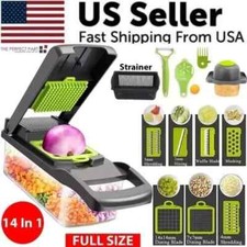 14-In-1 Vegetable Fruit Chopper Cutter Food O...