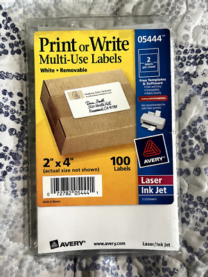 Avery Multi-Use Labels 05444   2''x4'' White   ~30 Labels Left, Open Pack