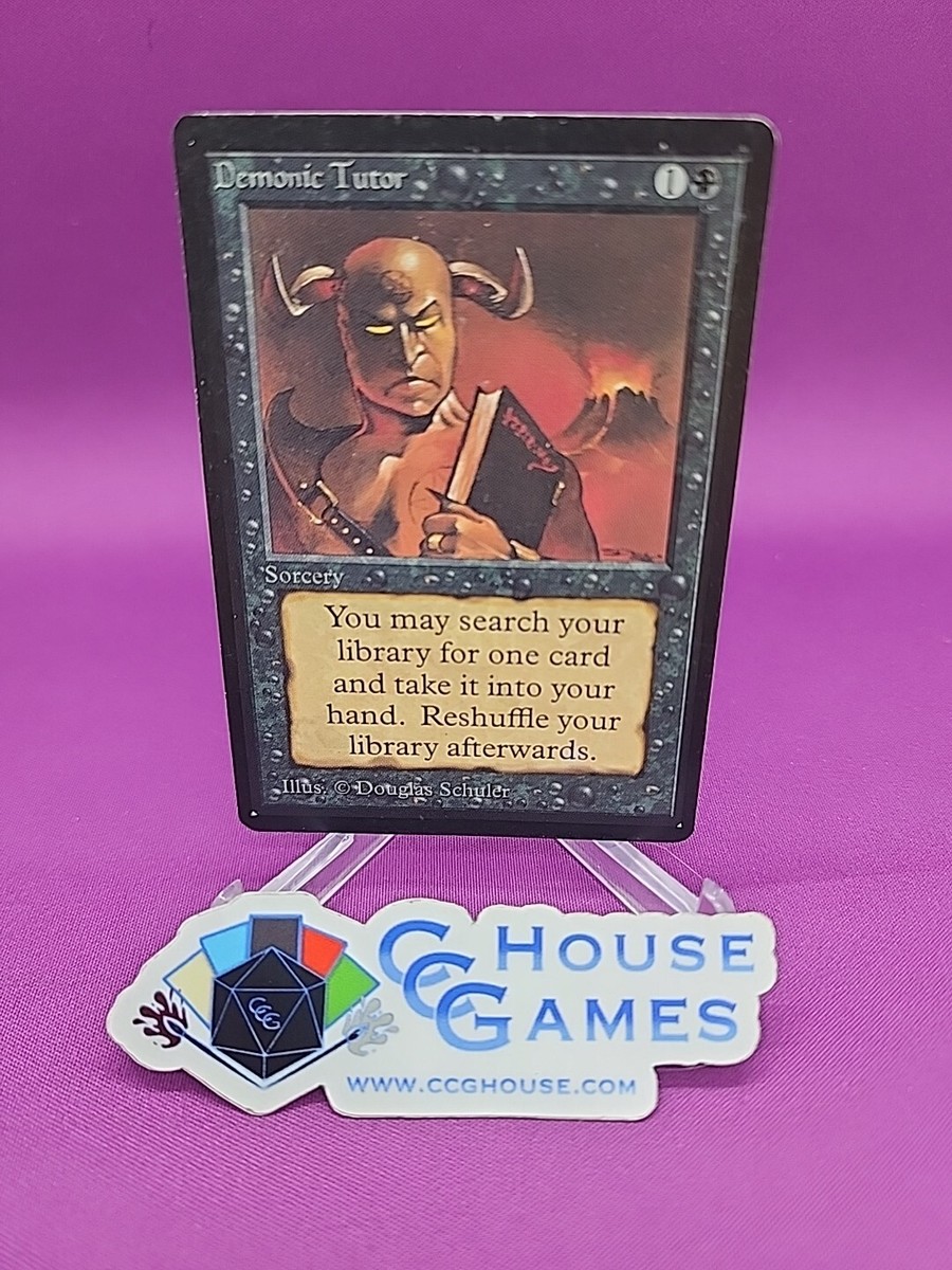 マジック:ザ・ギャザリング Demonic Tutor Beta MTG Demonic Tutor Beta Beautiful with Ink Vintage MTG Magic See