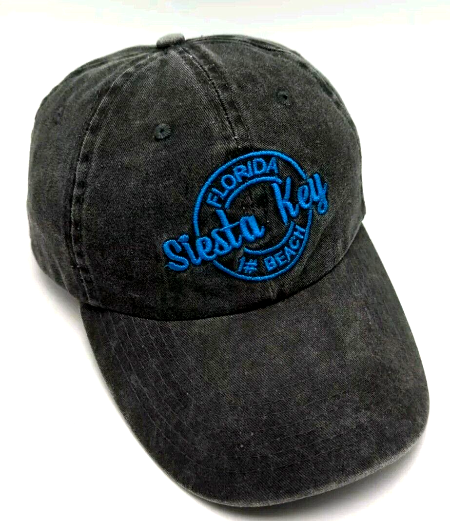 SIESTA KEY BEACH Florida hat gray washed-style adjustable cotton