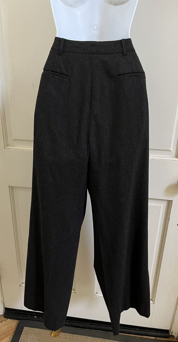 TSE NEW! VINTAGE! Dk. Gray Woven Angora Wool High Rise Wide TSE NEW! VINTAGE! Dk. Gray Woven Angora Wool High Rise Wide