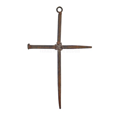 Wooden Wall Cross Crucifix With Carved Christ Figure – Brown Finish, Religious Home Decor