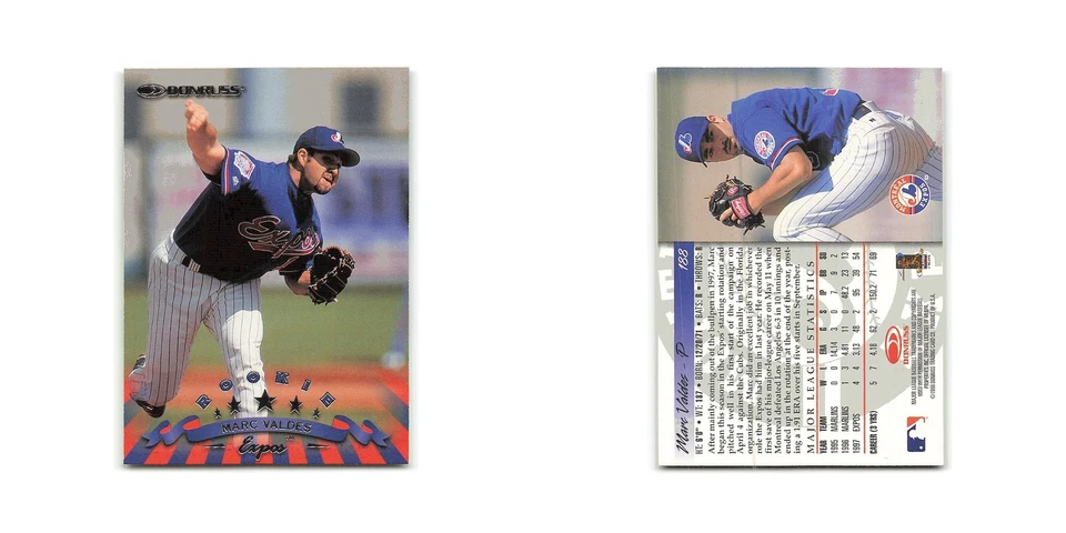 Marc Valdes Rookie 1998 Donruss #188 Montreal Expos Baseball Card NM - Image 3 of 3