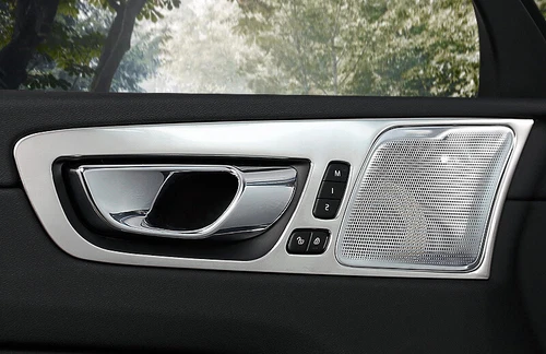For Volvo XC60 2018-2021 Silver Titanium Inner Door Handle Bowl Cover Trim - Foto 7 di 10