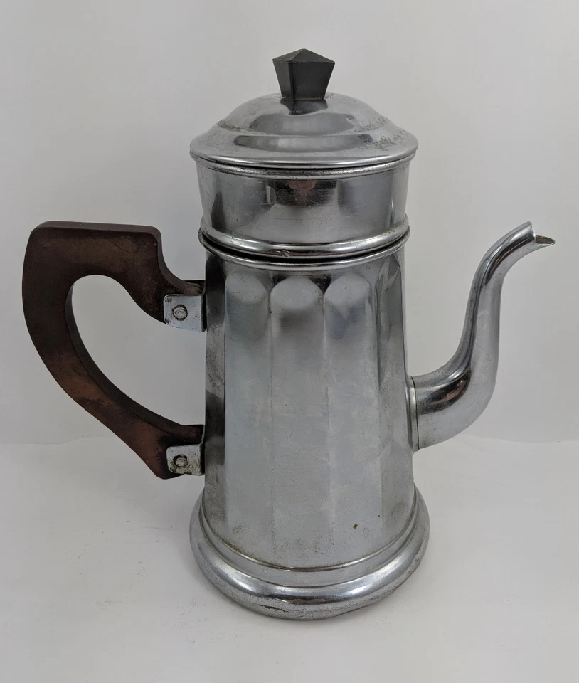 TETERA PLATEADA VINTAGE Cobre Marca Francesa Deposee Coivre Cromo Baquelita Foto 4 de 4