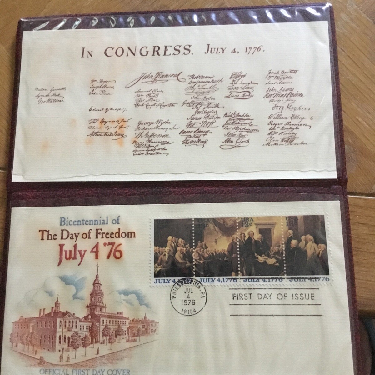 Bicentennial Of The Day Of Freedom July 4 '76 First Day Of Issue 4