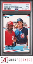 1988 FLEER #628 OZZIE SMITH-RYNE SANDBERG HOF PSA 9
