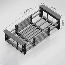 1PC Expandable Dish Drying Rack with Adjustable Arms Kitchen Vegetable Fruit Was