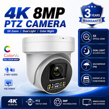 8MP 4K CCTV PTZ Camera 5X Optical Zoom Dual Light Color Night Vision POE Outdoor
