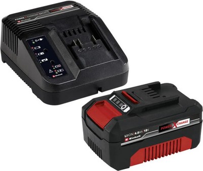 Einhell PXC-Starter-Kit 18 V 4,0 Ah Akku Ladegerät LED-Anzeige Ladestation