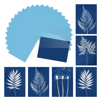 Cyanotype Paper,12 Sheet Sun Print Paper Blue Crafts with Board, 8.5x11.6''