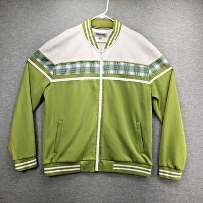 Stacy Adams Track Jacket 2XL Green Polyester Zip-Up Sport Performance