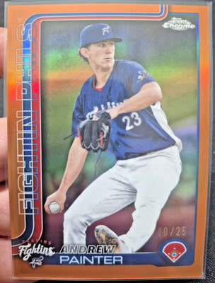 2025 Topps Chrome - Andrew Painter 10/25 Orange Refractor Debut #PDC-119