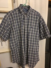 Summer Time Mens Polo Ralph Lauren Short Sleeve Plaid Button Up Shirt Size XL