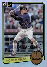 2017 Donruss #RV-11 Nolan Arenado Retro Variations 1983 Career Stat Line #/500