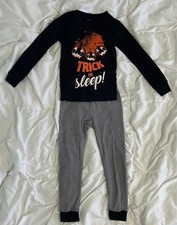 Size 6 Kids 2-Piece "Trick or Sleep" 100 Snug Fit Cotton Halloween Pajamas