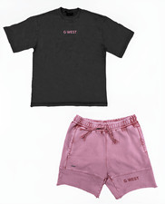 G West Black  Pink Wash Short Set