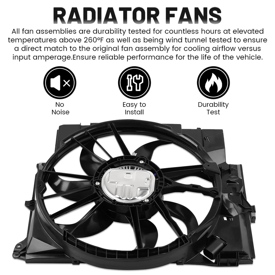 Conjunto de ventilador de refrigeración del radiador OEM para BMW 135i 335i X1 Z4 2007-2016 17427545366 Foto 4 de 4