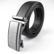 Genuine Leather Mens Ratchet Belt Belts For Men Adjustable Automatic Buckle NB