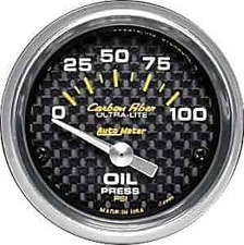 Auto Meter Carbon Fiber Oil Pressure Gauge 2-116 Electrical Auto Meter Carbon Fiber Oil Pressure Gauge 2-116 Electrical