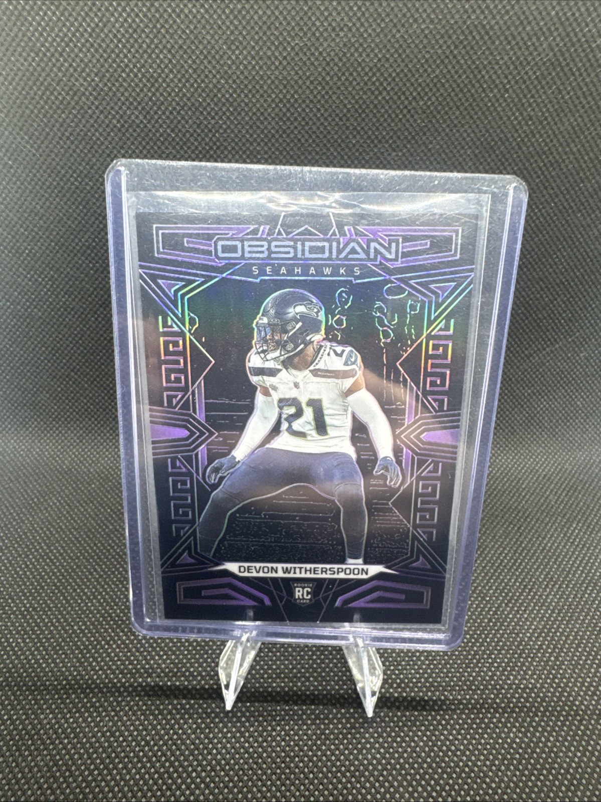 2023 Panini Obsidian Devon Witherspoon Rookie Purple Etch #43/75 Seahawks RC