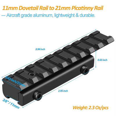 Montageadapter 11 mm für Weaver/Picatinny-Schiene  Zielfernrohrbefestigung 17938
