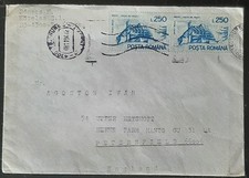 y(ROU-202)ROMANIA 1995 cover with a pair of stamps posted to England with letter