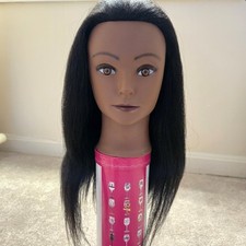 100 Black Human Hair Mannequin Head Practice Braids Cornrows Styling 16" Long