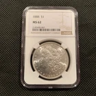 1888-P U.S. MORGAN SILVER DOLLAR - MS 62 - NGC GRADED!