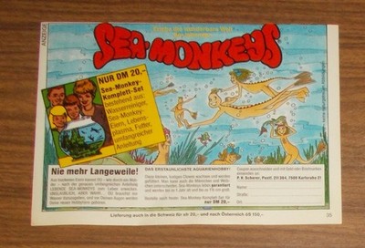 Seltene Werbung Die wunderbare Welt der SUPER SEA-MONKEYS Urzeitkrebse #4 1988