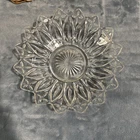 Serving Bowl Federal Glass Petal Pattern Clear Glass 10 Inch Fruit Dish Vintage