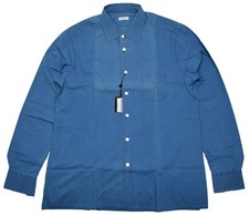 Kiton Shirt Cotton Nerano Size 17 1/2 Blue Chambray Imperfect