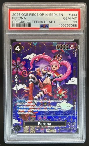 2026 One Piece Azure Sea's Seven Perona Special Card Alt Art #OP06-093 PSA 10