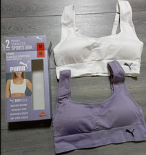 Puma M 2-Pack Square Neck Seamless Sports Bra Purple White