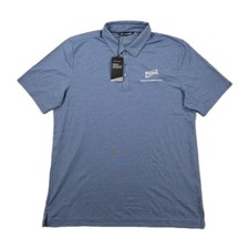 New Travis Mathew Polo Mens XL Oceanside Blue Heather Short Sleeve Golf