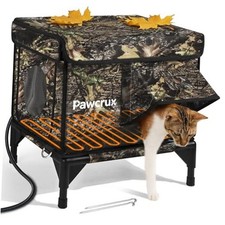 Weatherproof Heated Cat House for Outdoor in 12.6"x16.5"x16.9" Leaf Color