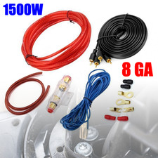 Car Audio Cable Kit 1500W Amp Amplifier Install RCA Subwoofer Sub Wiring 8 Gauge