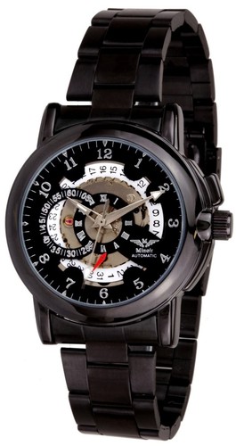 Montre Minoir Clion Squelette Automatique - Mécanique, Cadran Noir, Boîtier Acier Inox, Neuve Avec Micro-défauts