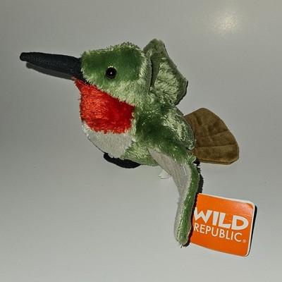 Wild Republic Cuddlekins Plush 10'' Long Green Mini Hummingbird Stuffed Toy