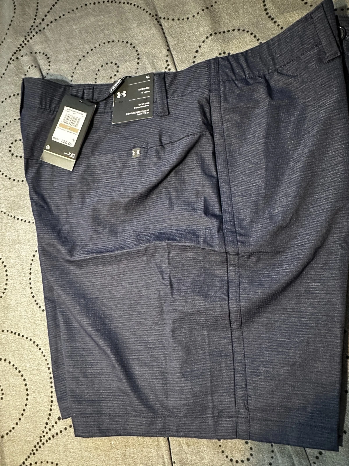 UNDER ARMOUR ISO CHILL GOLF HEATHER DARK BLUE SHORTS SIZE 42 MEN NWT $80.00