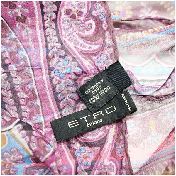 Authentic Etro Silk Rectangular Stole in Purple a… - image 3