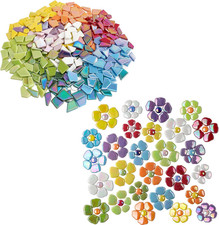 Glass Mosaic Tiles for Crafts Bulk,1.44Lb Mosaic Tiles Supplies,Broken Glass Til