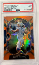 2020 Select Justin Herbert Orange Prizm /49 Rookie Card #44 PSA 9 MINT Chargers. rookie card picture