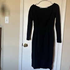 Vintage 50s Pat Hartly Solid Black Dress With Sleeves with Union Label