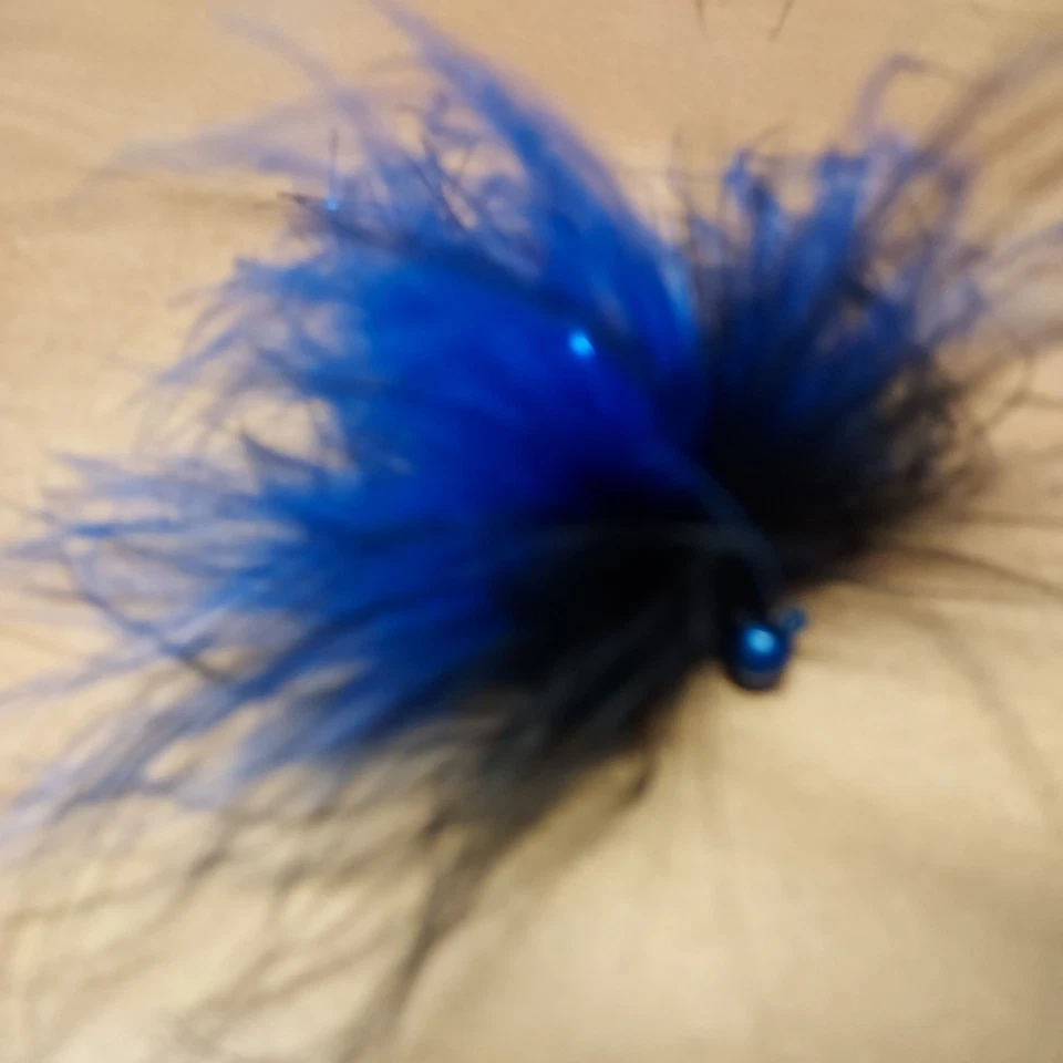 Plantillas Marabou Steelhead/Salmon de 1/4 oz azul/negro/azul con flash paquete de 6 Foto 3 de 3