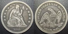 1841 P Seated Liberty Silver Quarter Dollar 25c KEY DATE Nice VF Rare Type Coin