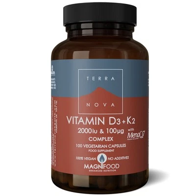 Terranova Vitamin D3 2000iu Vitamin K2 100µg Complex 100 Capsules