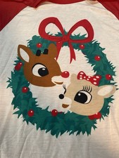 Rudolph and Clarice Kids Soft Holiday Wreath Christmas Pajama Set-S Or M