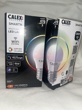Calex Smart Multi Colour Led E27 Spherical Light Bulbs X2 New