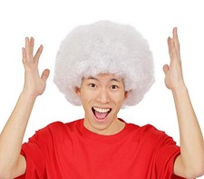 Clearstone Katsland Cosplay Halloween Afro Wig Unisex Whitefrom JP